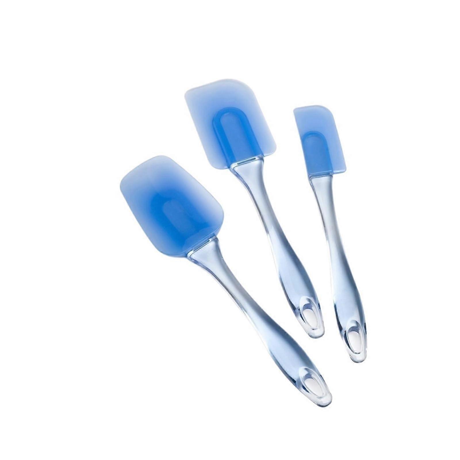 Silicone Spatula Set 3-Piece Flexible Heat Resistant Baking Spatula for Mixing, Scraping, Cooking, Blue