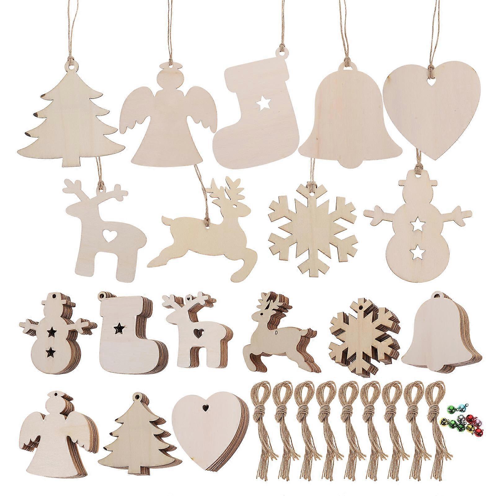 DIY木製クリスマスオーナメント塗装可能な未完成の空白の家の装飾ハート型8.50X8.00X0.20CM 1セット