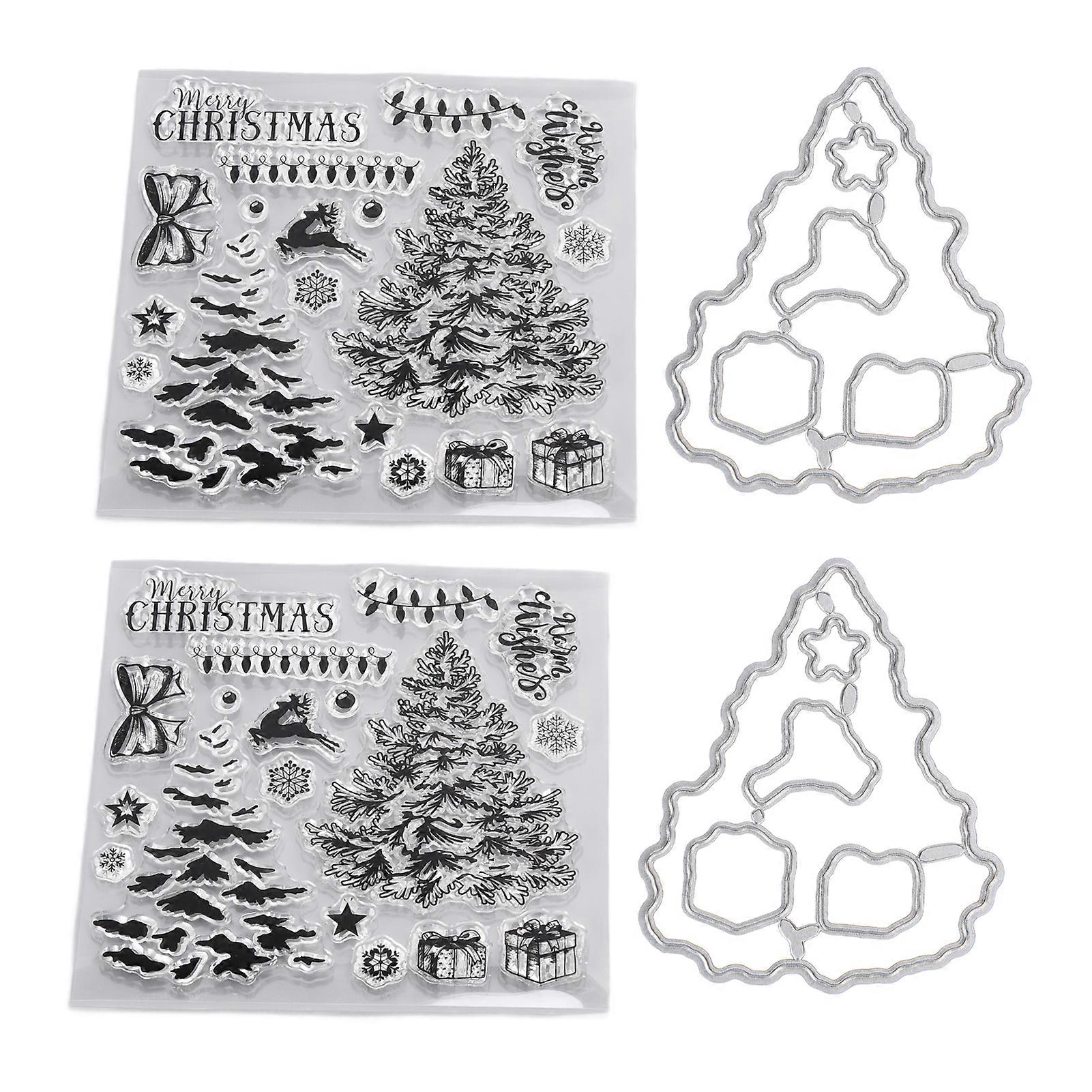 2Pcs Clear Stamps Clear Imprint Repeated Sticking Easily Use Transparent Stamp for Card Making Decoration