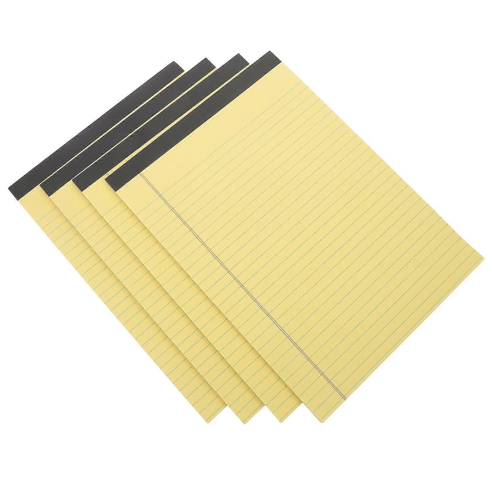 Notepad Tearable Legal Pads for Student 4Pcs Yellow Paper Writing Notebook