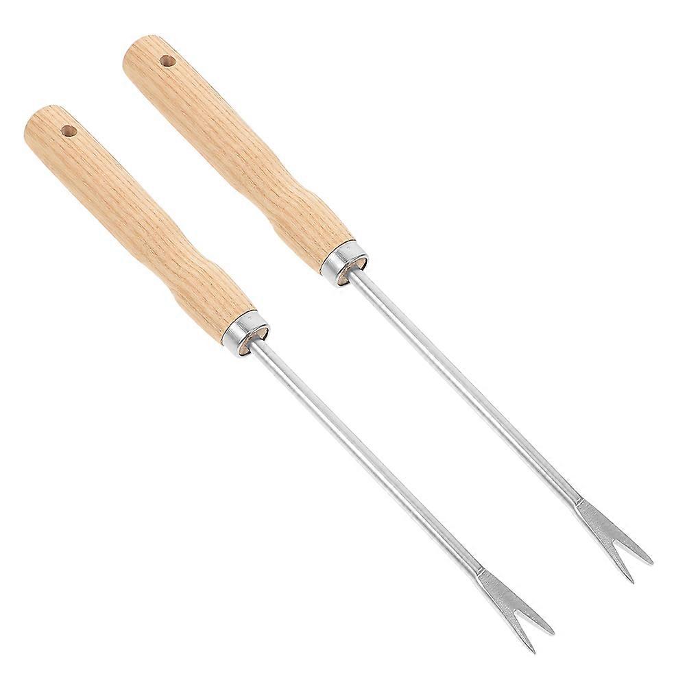 Dandelion Grass Puller Tool for Gardening Handheld Weeder with Wood and Iron Assorted Color