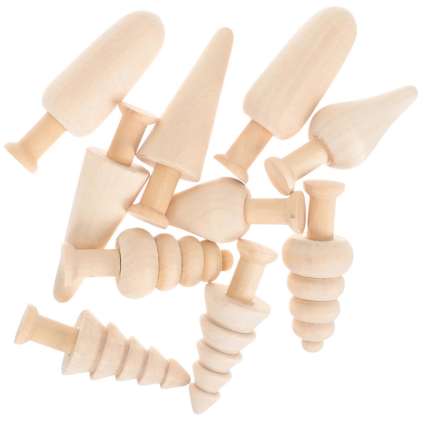 Unpainted Miniature Trees Diy Painting Wood Aesthetic Style Easter Decoration 6 50X2 40X1 50Cm 10Pcs