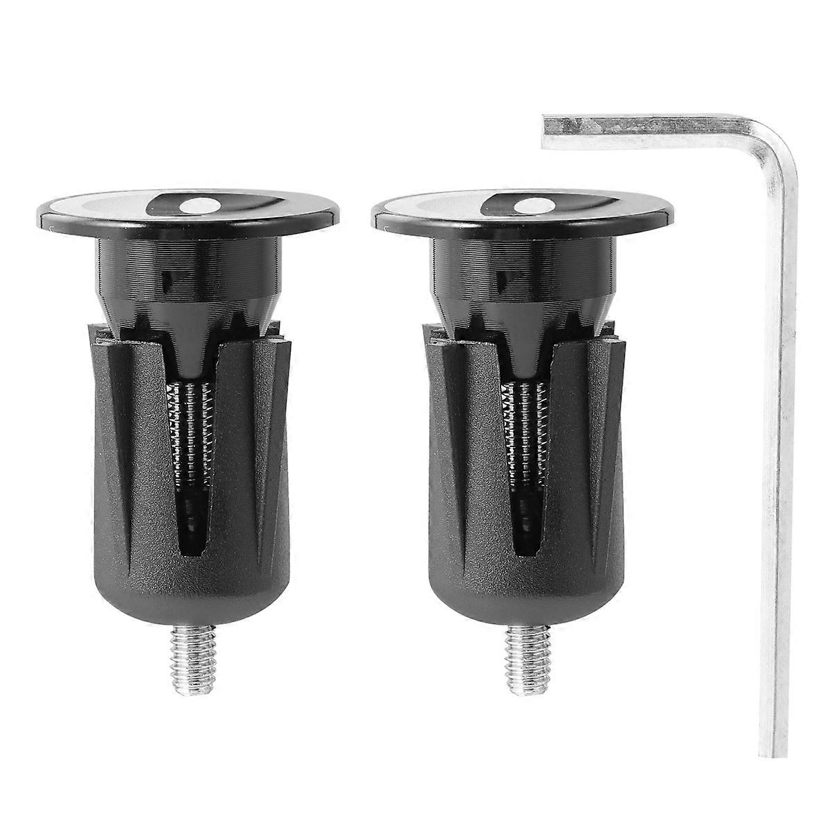 Bike Handlebar End Plugs Made of Aluminum Alloy and Plastic Silver 1 Pair