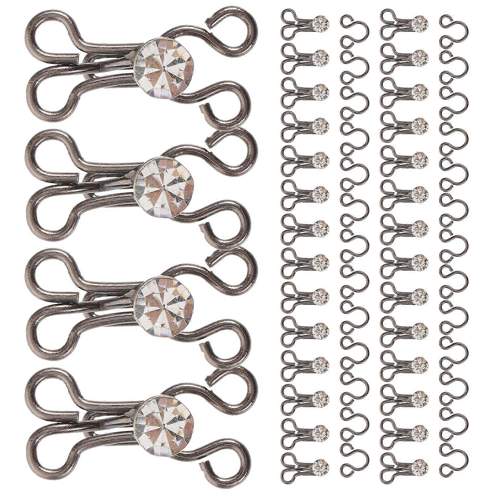 Metal Hooks And Eyes Invisible Closure For Pants Sewing Projects 1 7X1Cm 20Pcs
