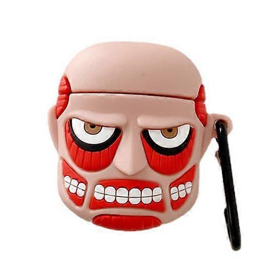 Earphone Case Anti-fall Soft Silicone 3D Cartoon Attack on Titan Style Wireless Bluetooth-compatible Headphone Protective Cover for AirPods 1/2/3/Pro
