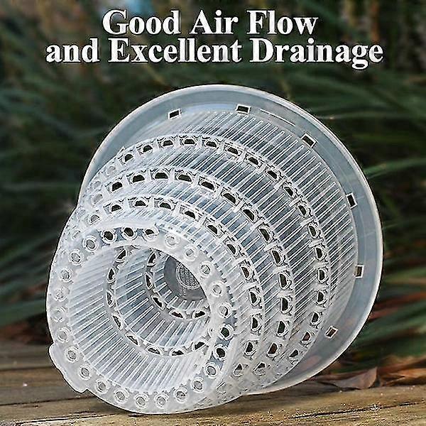 Transparent Plastic Orchid Pots with Breathable Hollow Holes for Home Gardening 15 cm 10 pcs