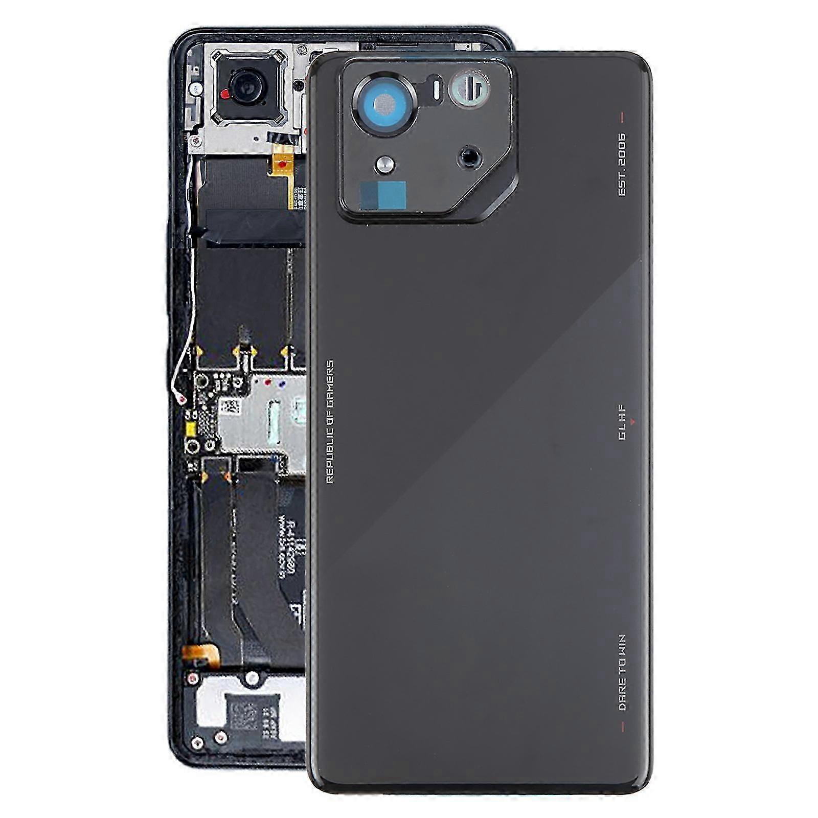 For ASUS ROG Phone 8 Pro AI2401 AI2401_A Global Glass Battery Back Cover With Camera Frame Tempered Glass Protection