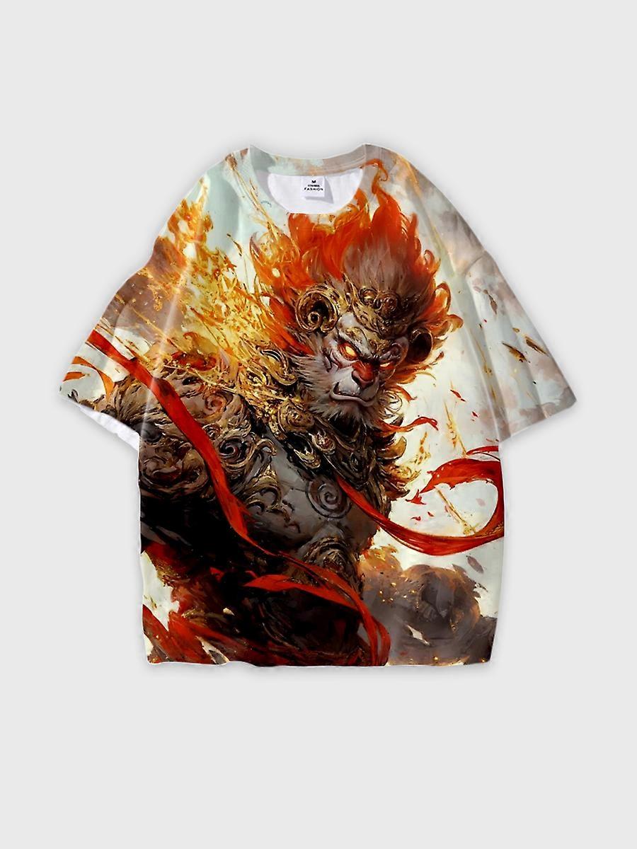 T-shirt round neck Role Pattern loose short sleeve E1034