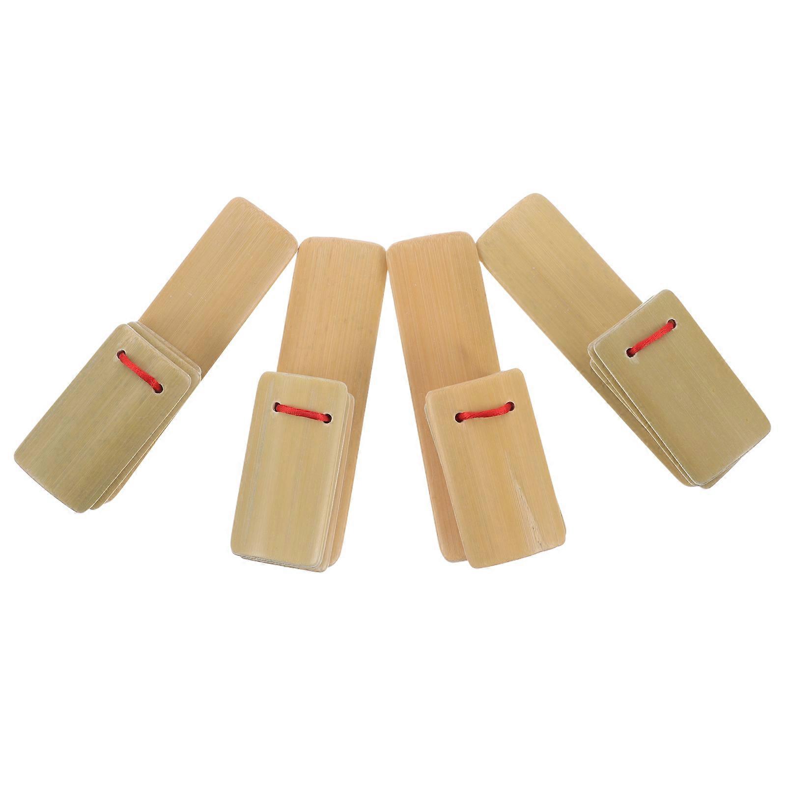 Bamboo Clappers for Kids Easy to Use Musical Instruments for Performance and Education Beige 4PCS