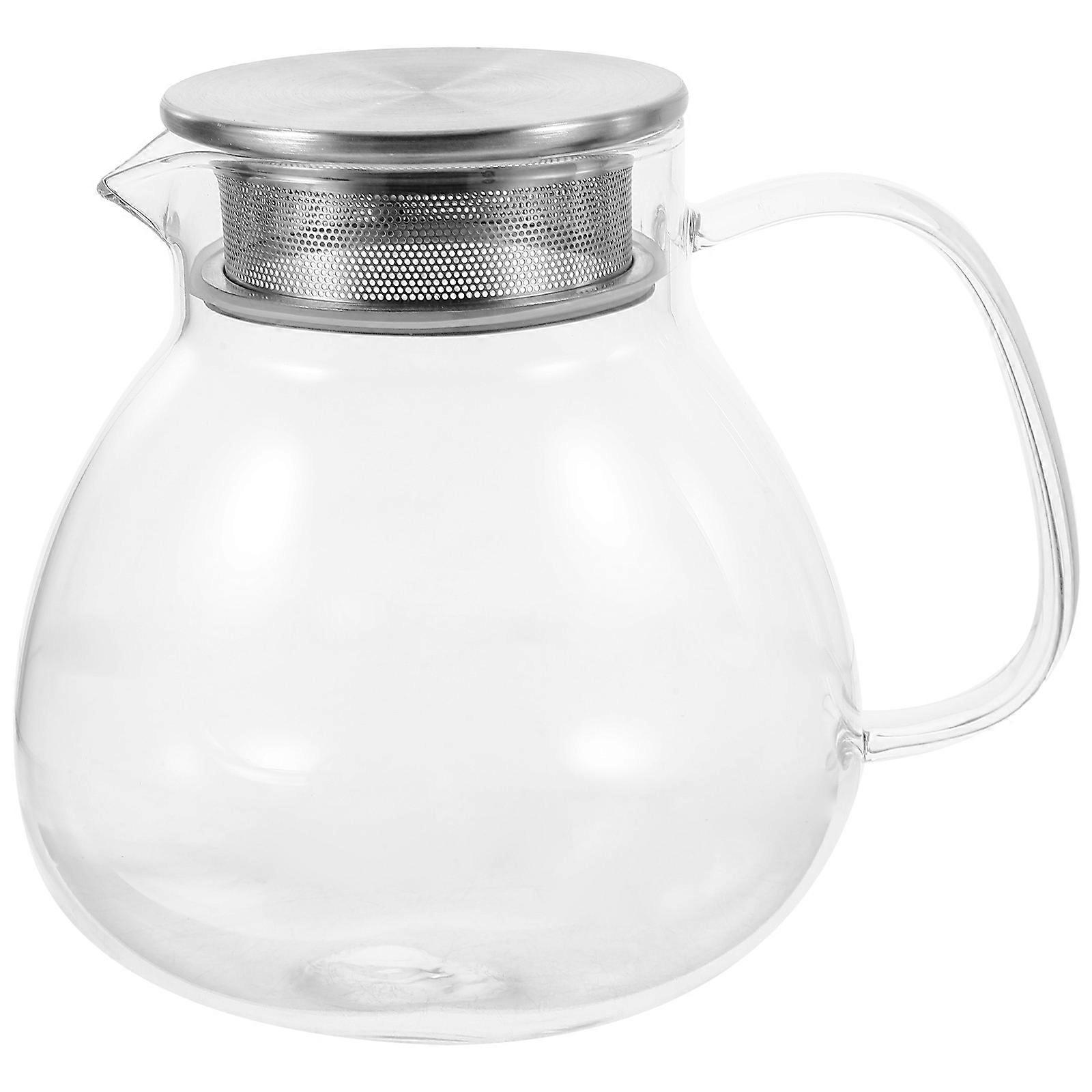 Glass Tea Pot Set with Infuser Borosilicate Handheld Kettle for Loose Leaf and Blooming Tea Ergonomic Design for Home and Kitchen Use