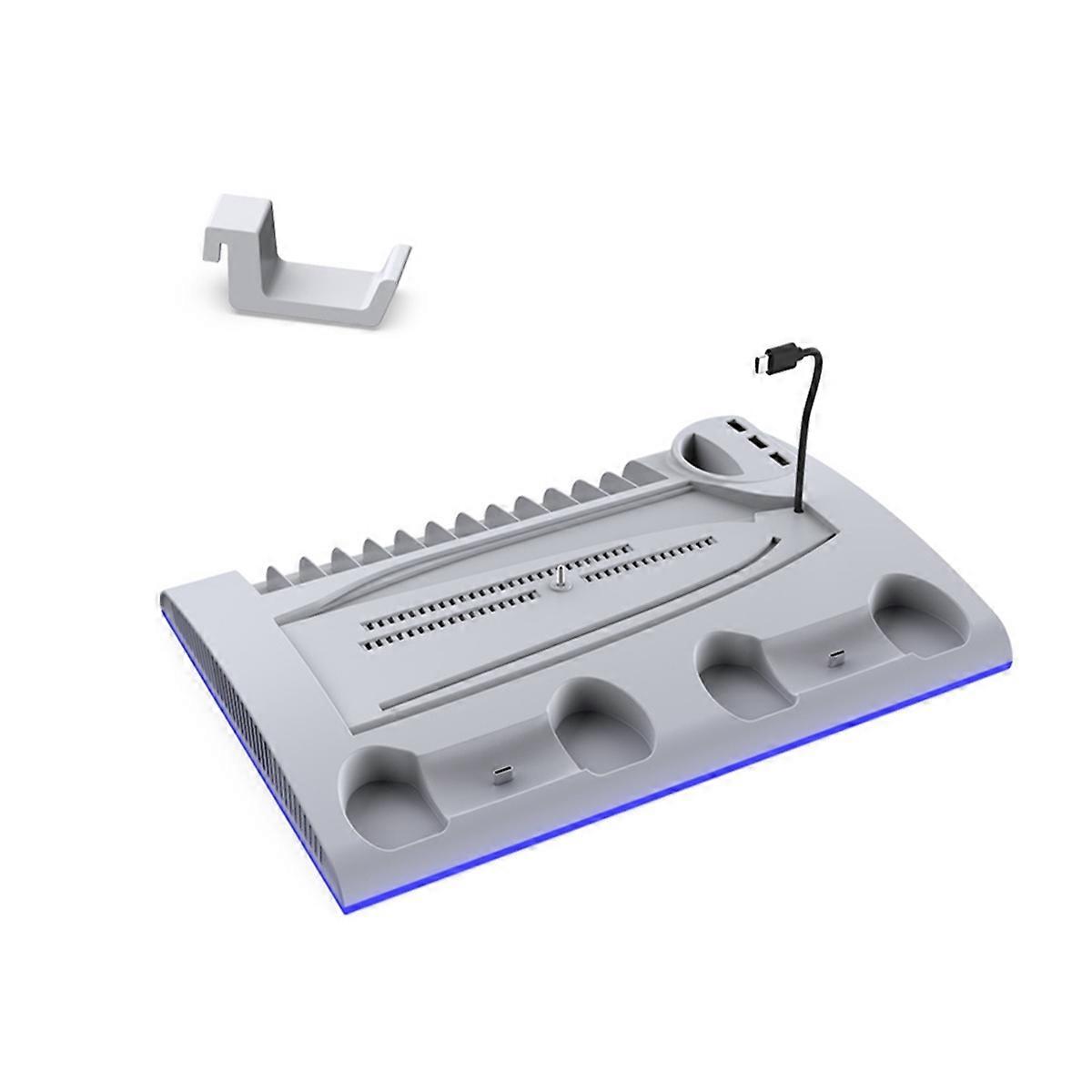 Charging Stand, Multifunctional LED Cooling Stand with Charging Station, 2 Controllers for SLIM Console White