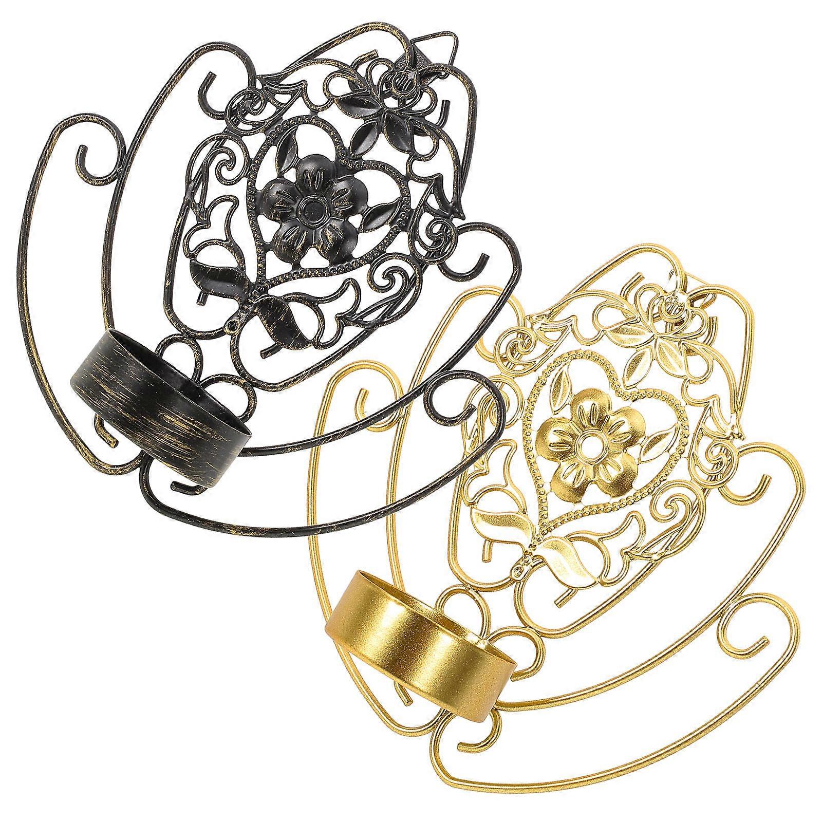 Kunstnerisk Design Væglampe 2stk Til Gavemodtagere Assorteret Farve Stearinlys Montering