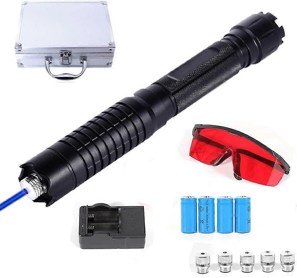 2025 Newest Long-range Blue Light Strong Light Outdoor Flashlight Black