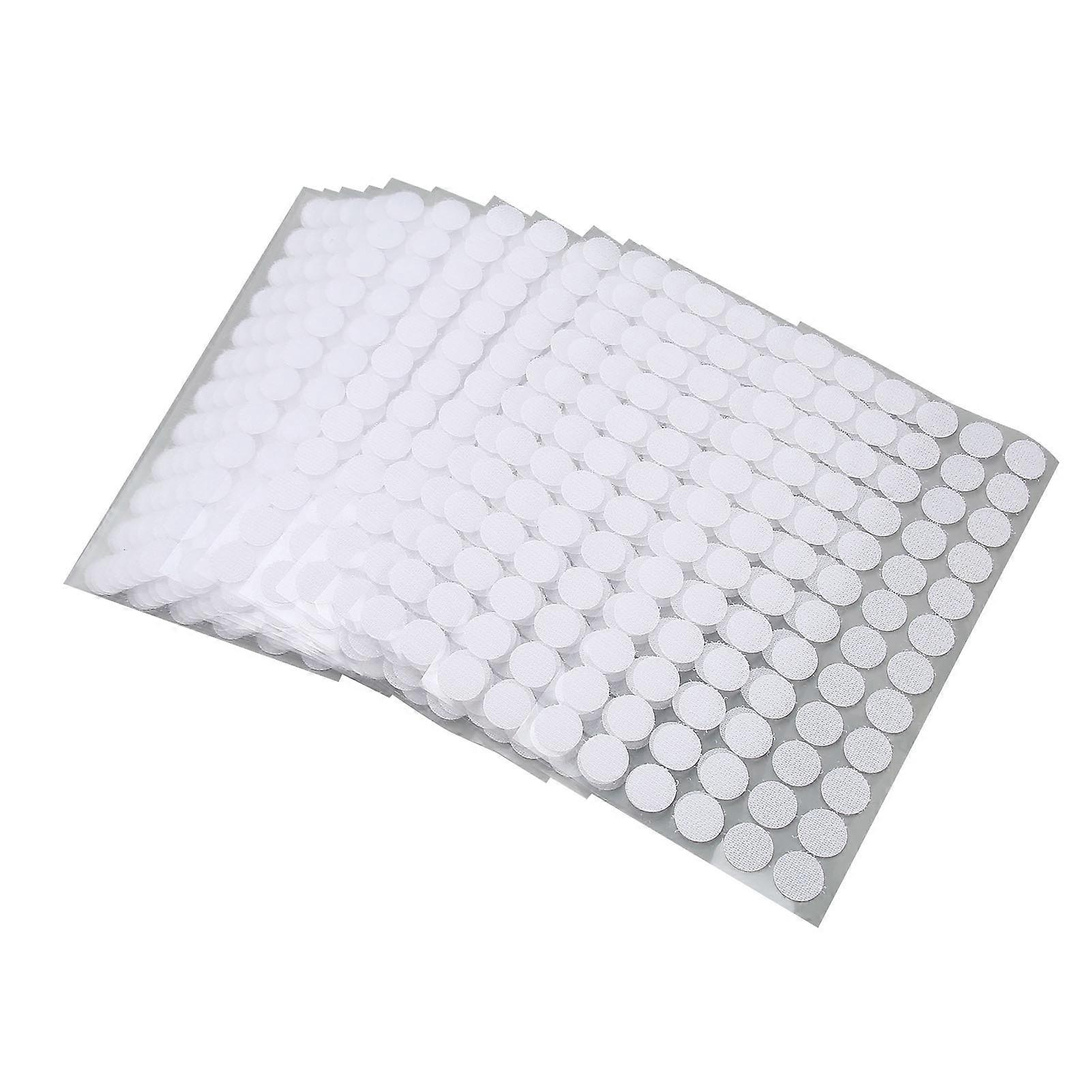 16 Sheets Hook and Loop Dots Prevent Slip Round Shape Self Adhesive Dots Tapes White