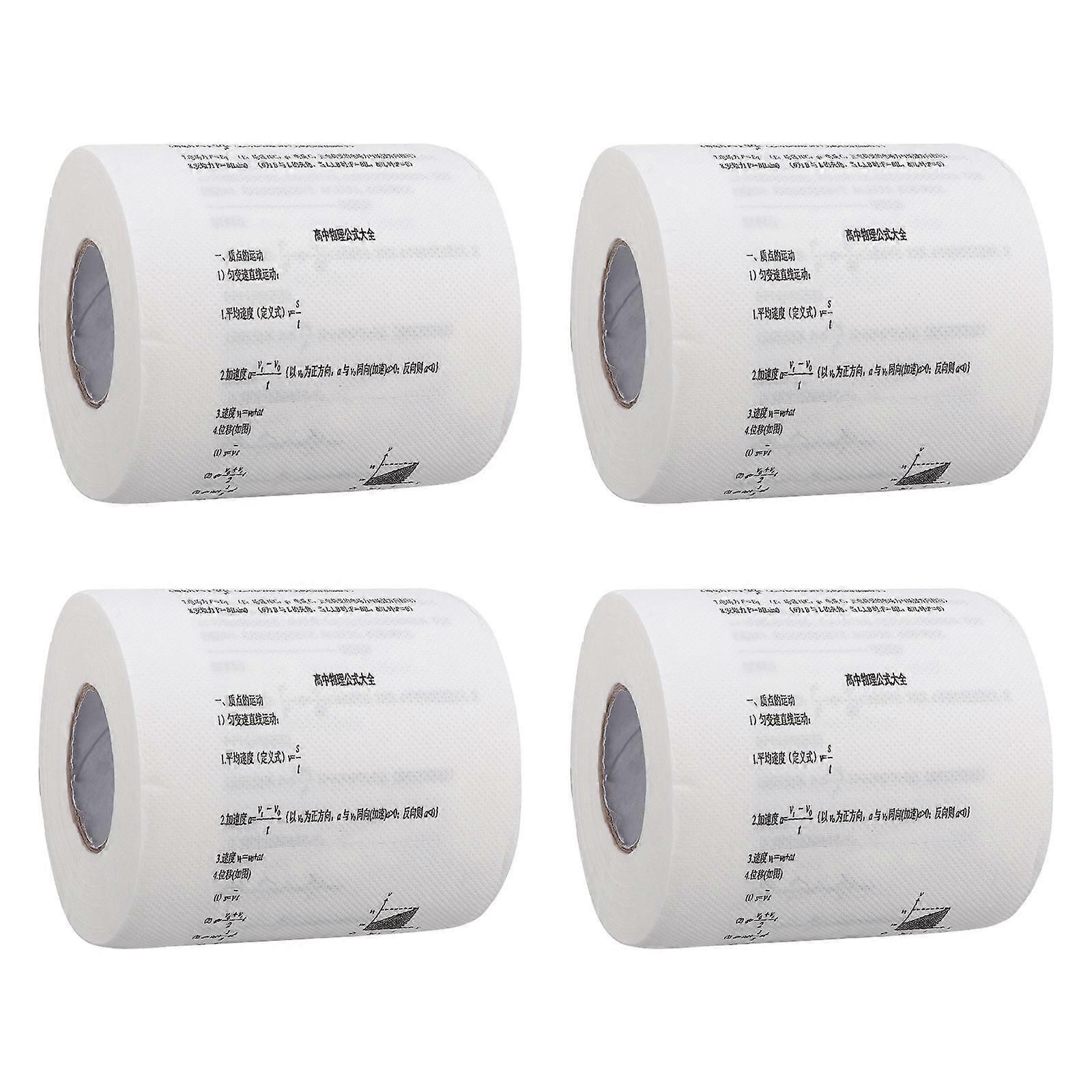 Chemical Physics Formula Printed Toilet Paper for Home Use White 4 Rolls