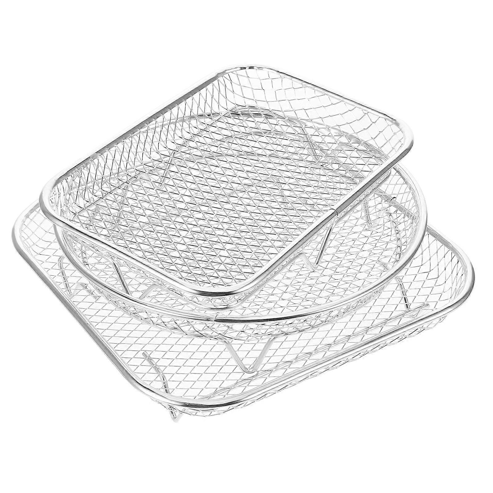 Mesh Basket Strainer Round Stainless Steel Steamer Rack Kitchenware for Cooking 20.60X20.60X4.50CM Steaming 3Pcs