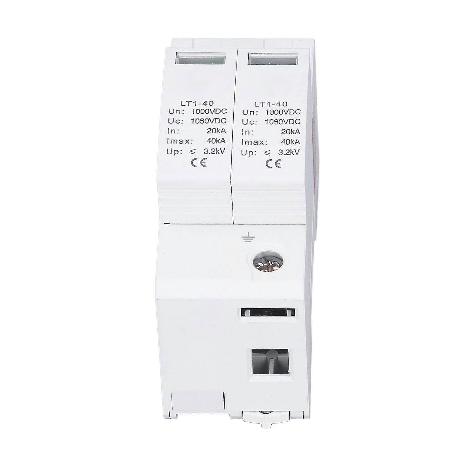 Surge Protective Device 2P Flame Retardant Modular Photovoltaic Surge Protector for Residence Office Building DC1000V 