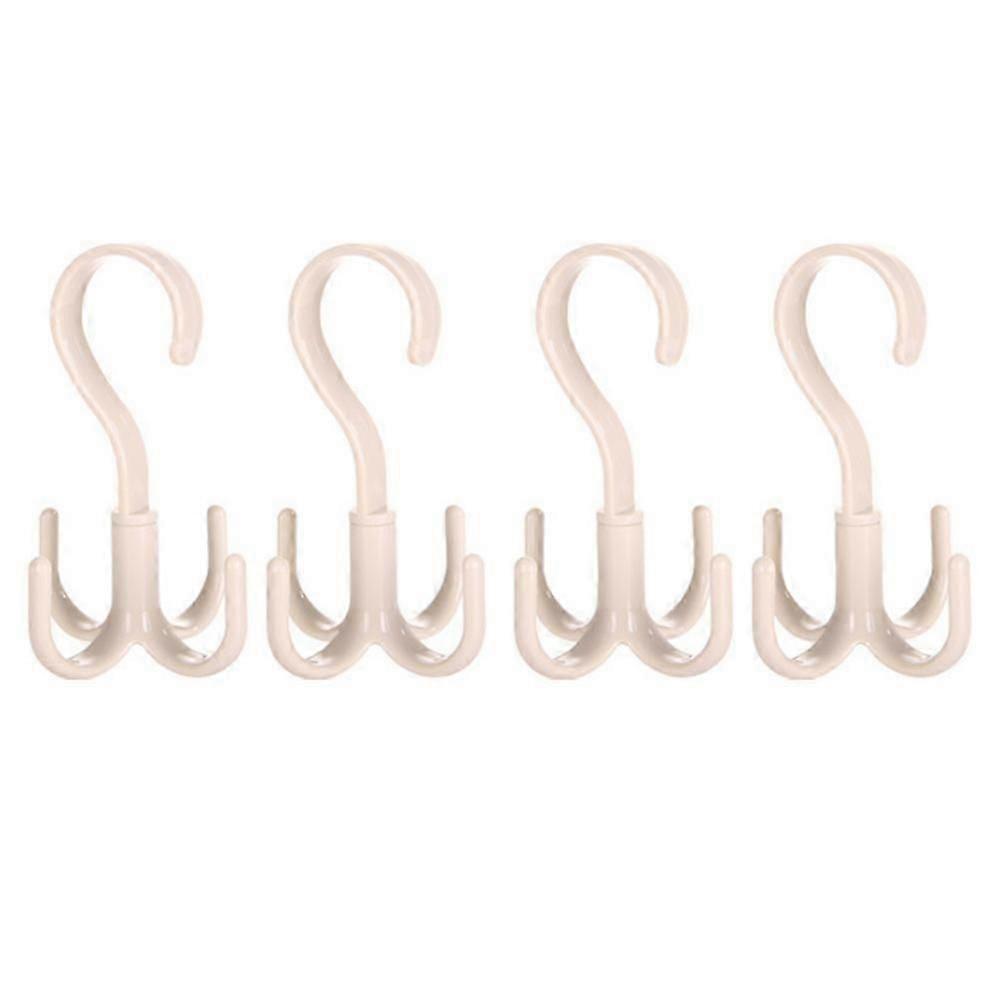 Multi Hanger For Drying Rotatable Hooks Bedroom Closet Organizer Beige 4Pcs