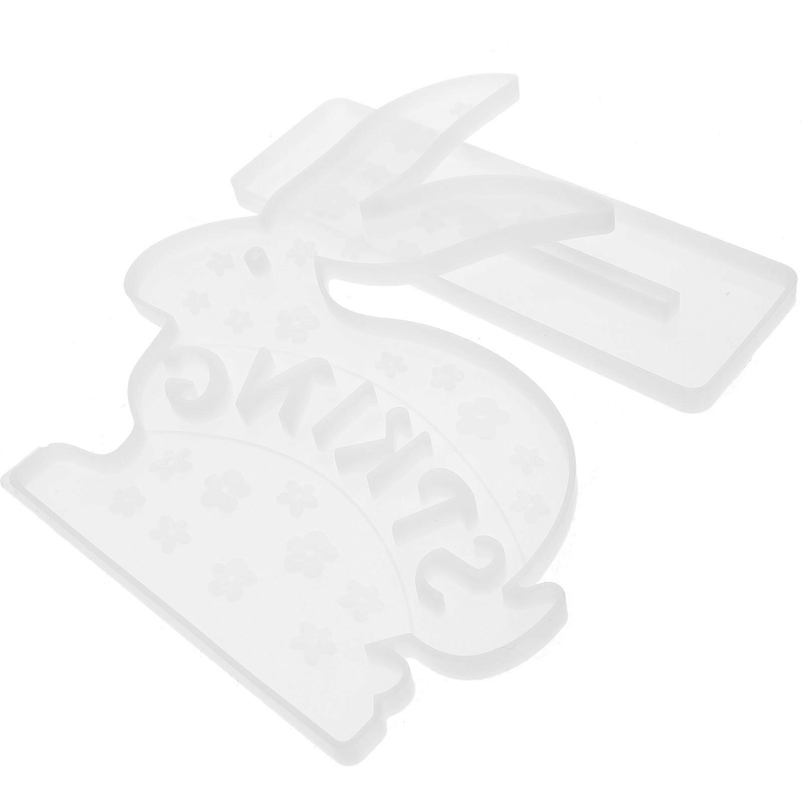 Easter Bunny Shaped Silicone Mold for DIY Crafts and Decorations 1 Set White Desk Ornament