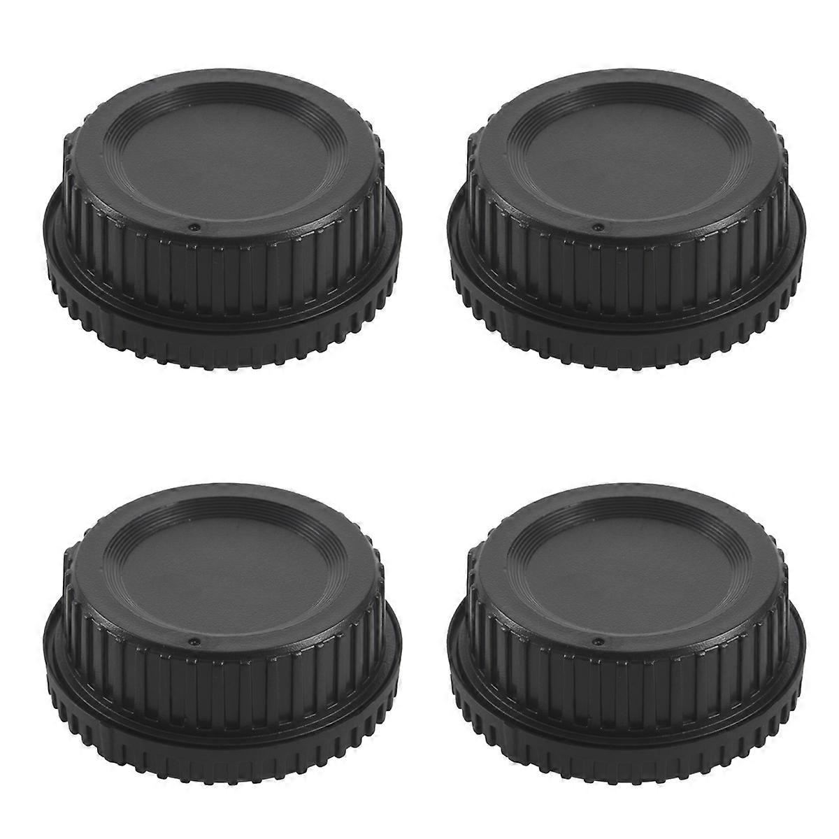 4X Black Plastic Camera Body Cover + Rear Lens Cap for Digital SLR