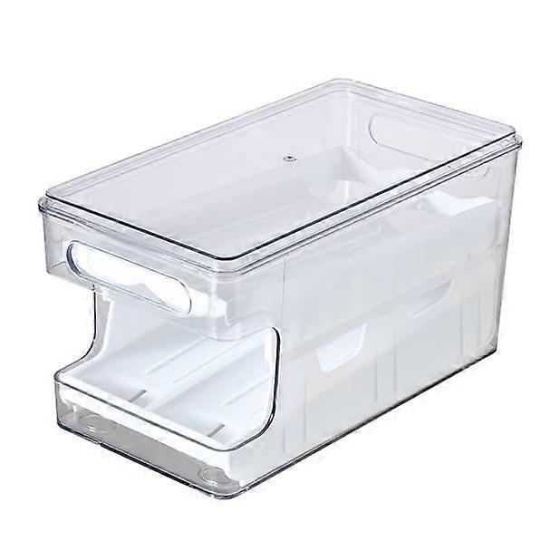 Doublelayer egg holder Slide design for refrigerator, transparent storage box for kitchen, spacesaving egg storage solution Ref: 6260