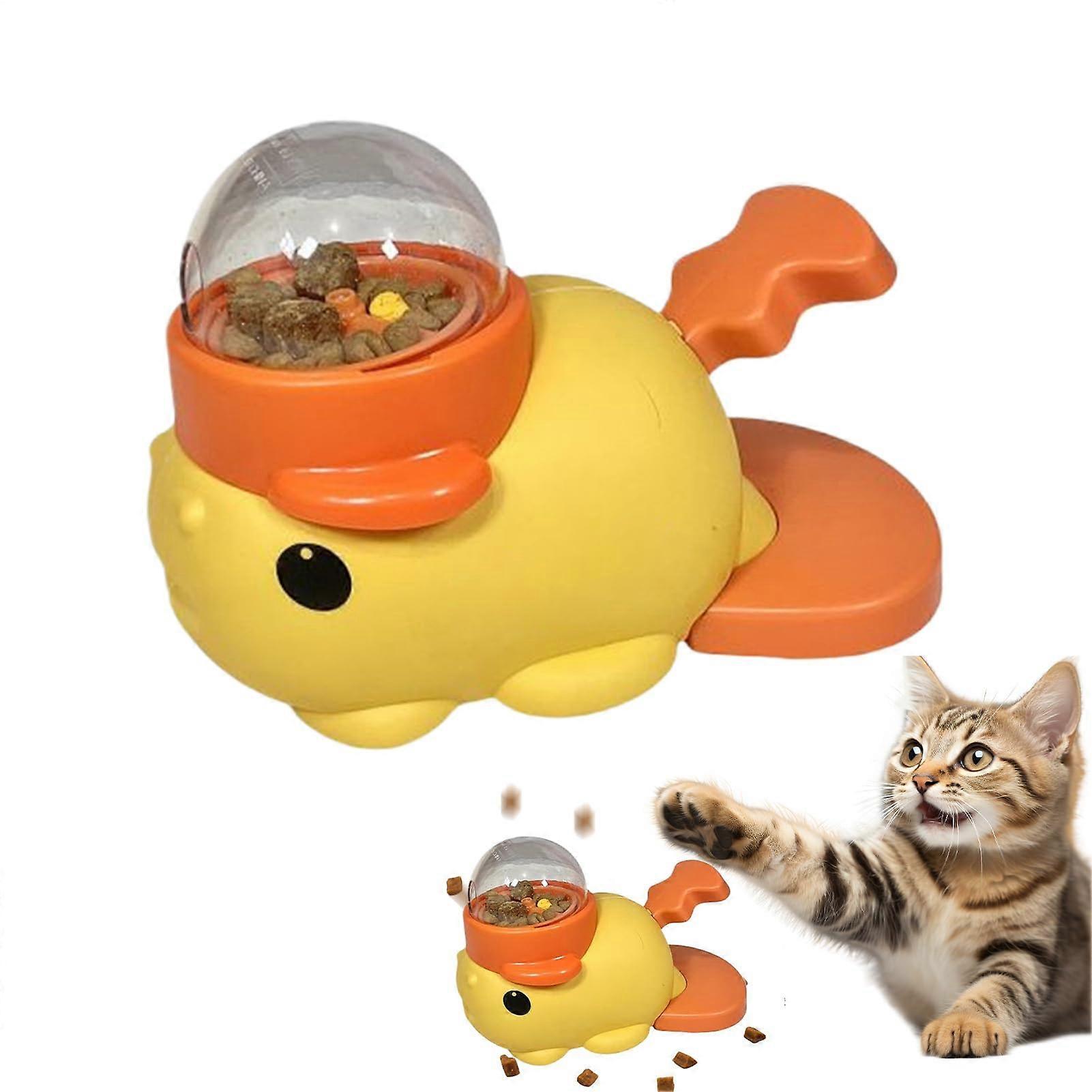 Leckerlispender für Haustiere, interaktives Spielzeug zur Langeweile-Reduzierung, langsames Füttern, Gelb, Mast-Training