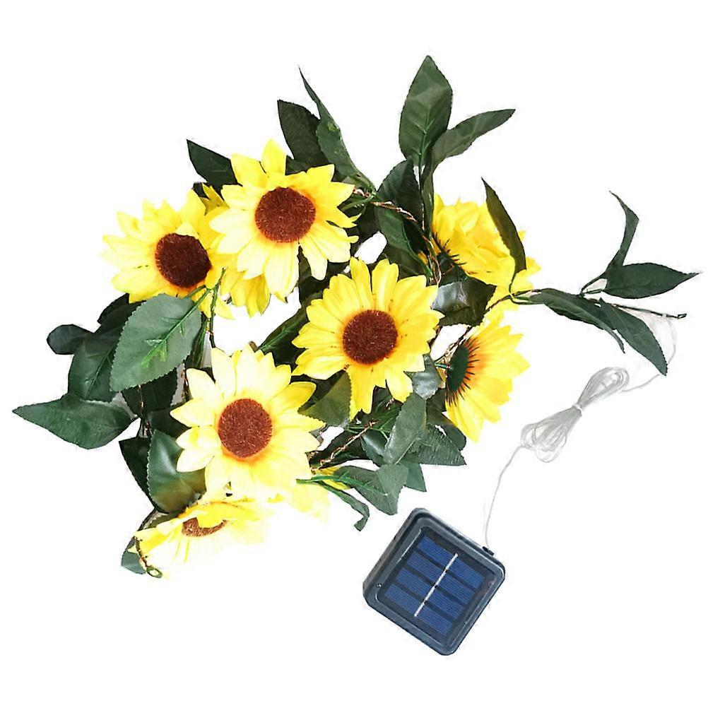 Yellow Plastic Decorative Sunflower Vine for Outdoor Garden Decor with Realistic Effect 1 Set