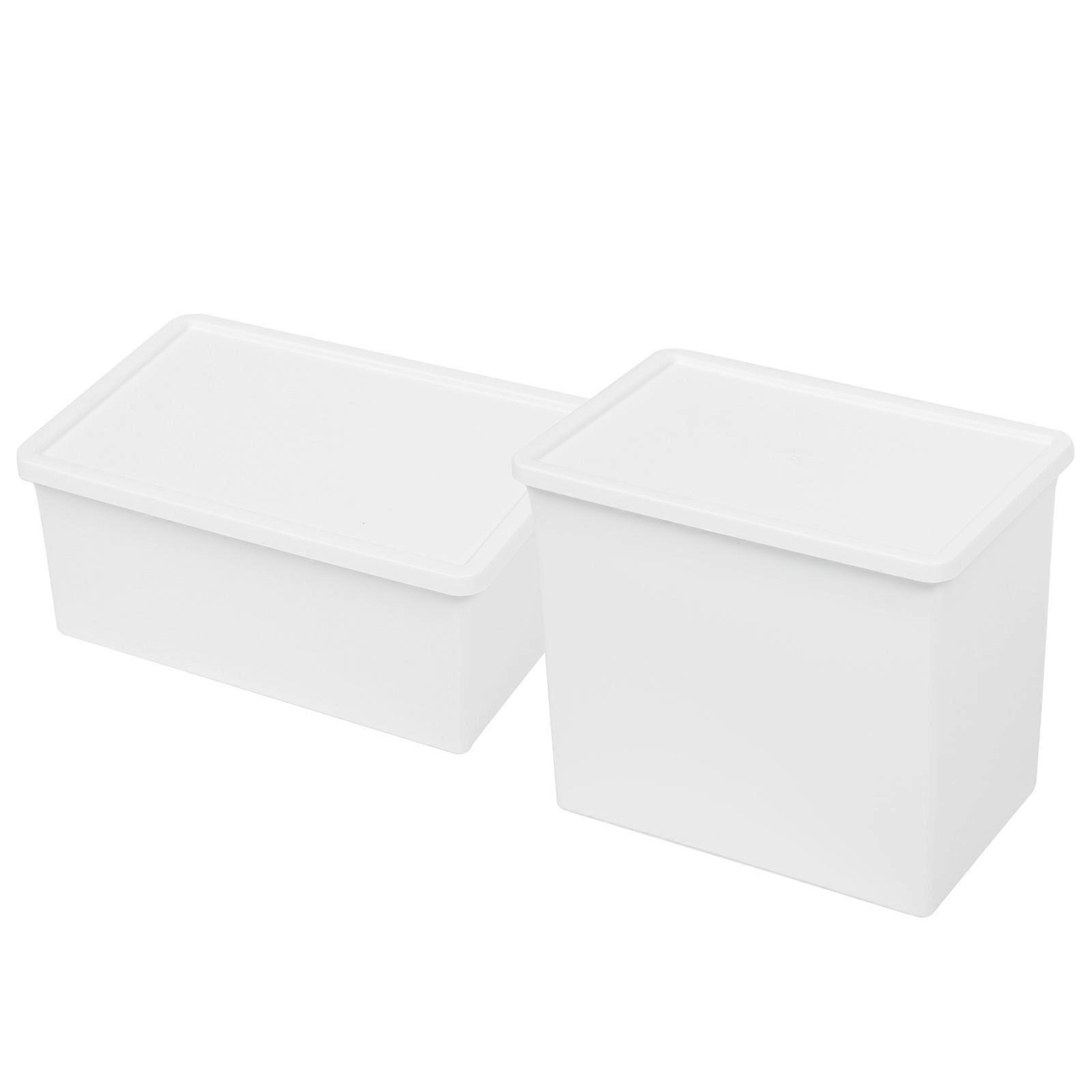 2Pcs Simple Practical Household Storage Boxes with Lids for Bedroom and Desktop Organization