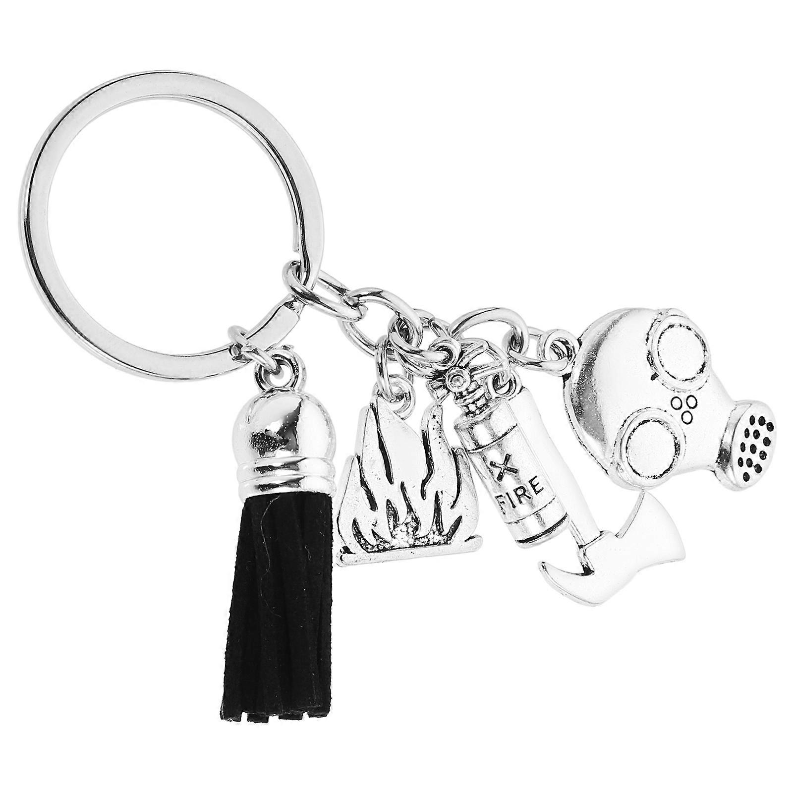 Compact Firefighter Keychain Wallet Chain Backpack Accessory Functional Design Zinc Alloy 1Pack