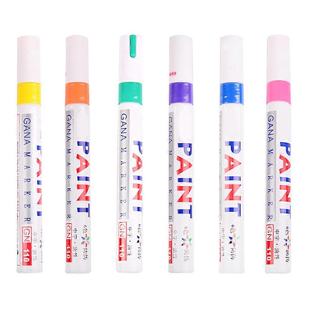 6Pcs Graffiti Paint Repair Marker Pens Quick Drying Assorted Color Waterproof Touch Up