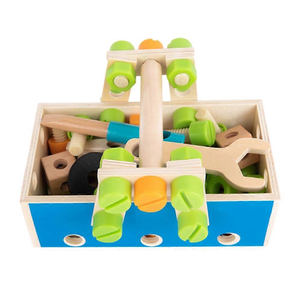 Wooden Nut Dismounting Toolbox Multi-function Toy Set Ideal For Parties 28.50X23.00X8.00Cm Arm Muscle Exercise 1 Set