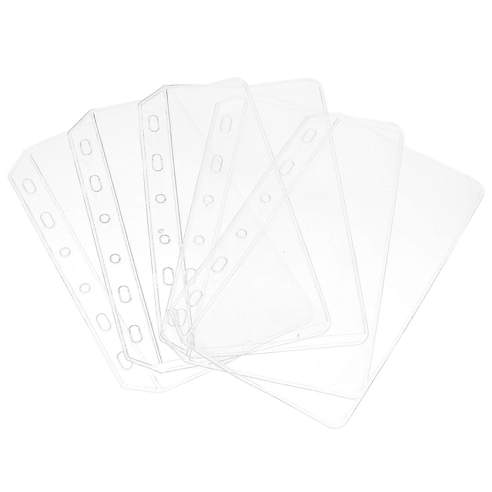 Transparent Binder Pockets PVC Material for Document Filing 5Pcs Pack