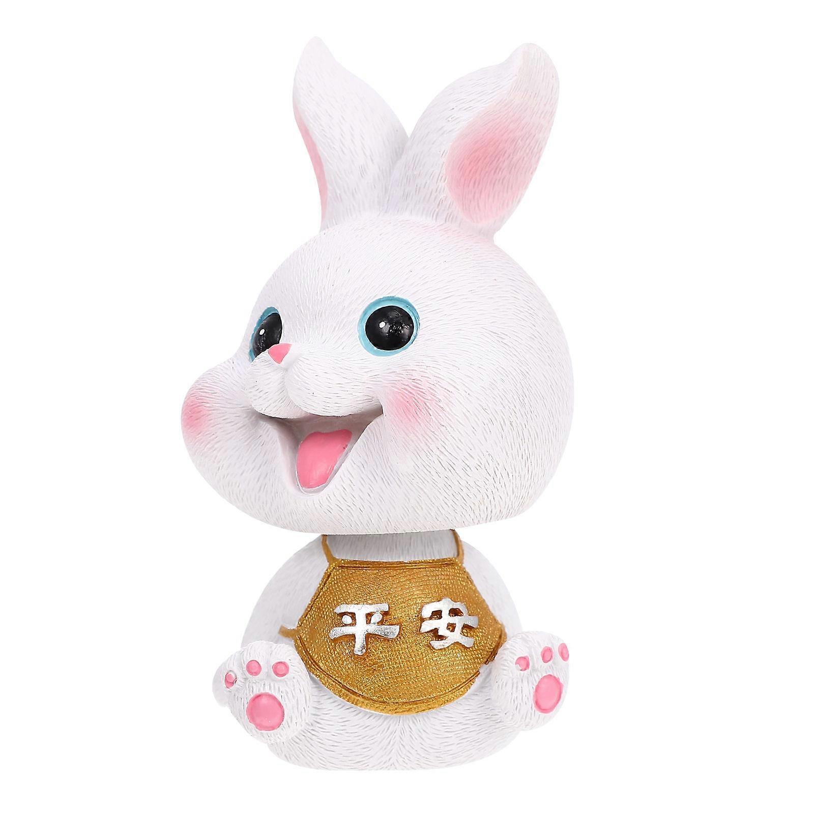 Elegant Bunny Shape Decoration For Car Decor And Office Decor In Resin Material 1Pack