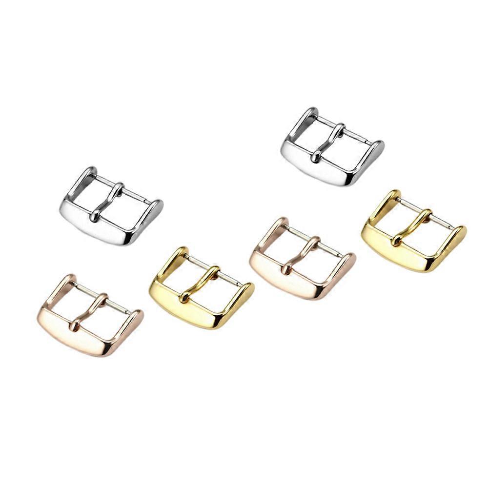Watch Buckle 6Pcs Fine Steel Electroplate Durable Silver Golden Rose Gold Everyday Use 18mm Rectangle
