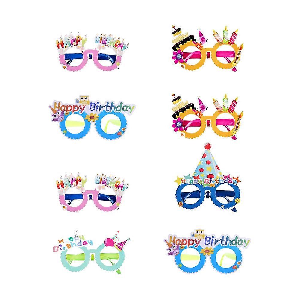 Cosplay Party Eyeglasses 8Set Assorted Color Round Shape Great For Children Birthday Celebrations