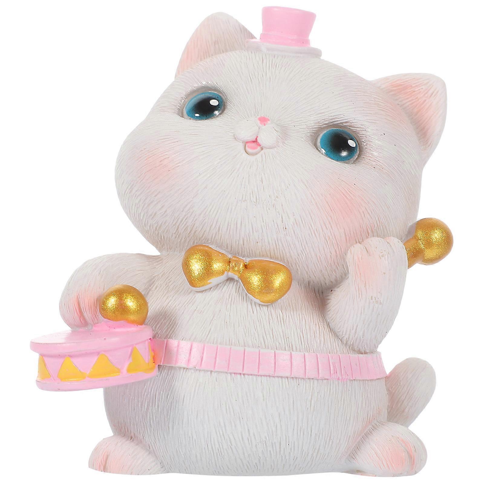 Small Cat Statue Cake Cat Figurine Decoration Multi Resin For 1Pack