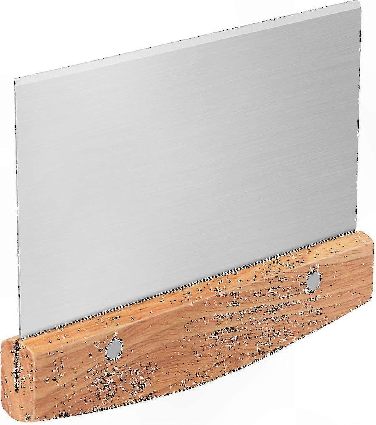 Stainless Steel Dough Scraper with Wooden Handle for Baking and Cooking