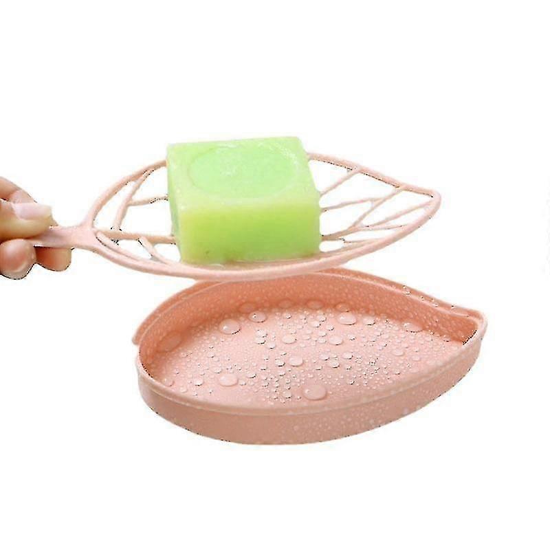 3 Pack Soap Dish, Leaf Shower Soap Holder With Drain Tray, Stylish Soap Dish( 3 Color)