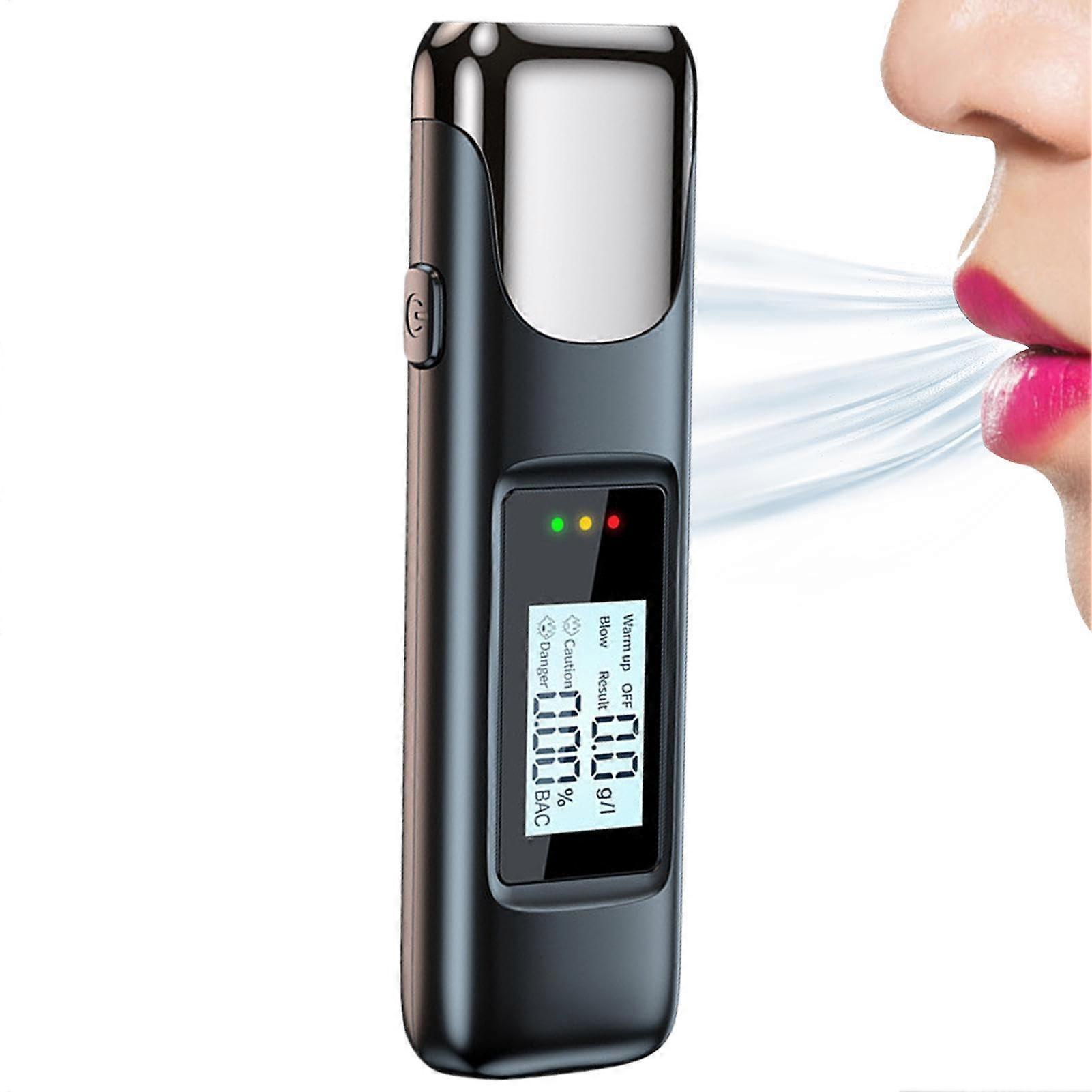 Alcohol Tester Portable High Precision Digital LCD Breathalyzer Rechargeable USB Alcohol Detector for Accurate Alcohol Measurement