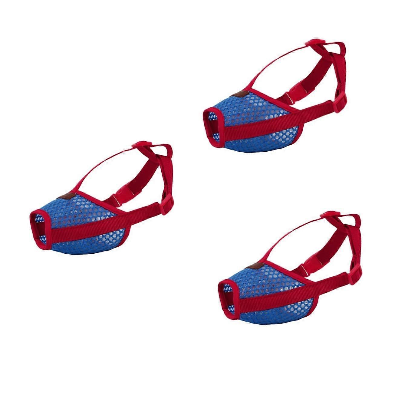 Muzzle for Dogs Extra Small Red Transporter Pack of 3, Adjustable Nylon, Breathable Design, Secure Fit