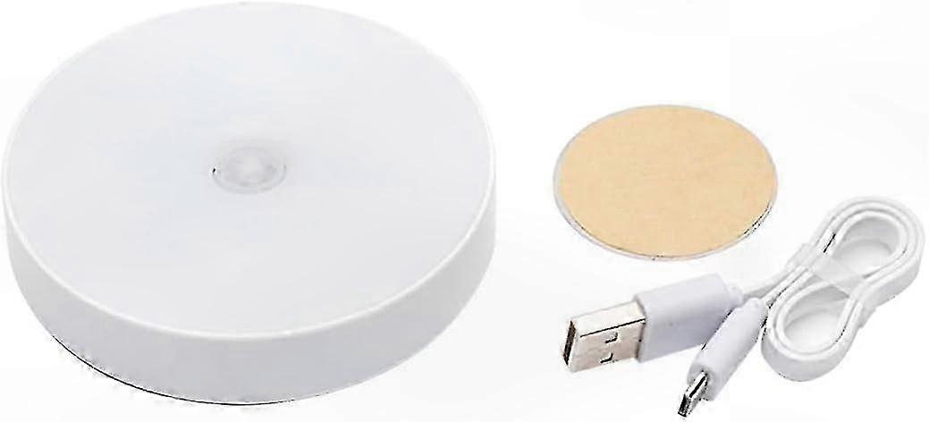 Motion Sensor LED Night Light with 6 Lights USB Rechargeable Cabinet Light for Home Use Warm White Induction Lighting Solution