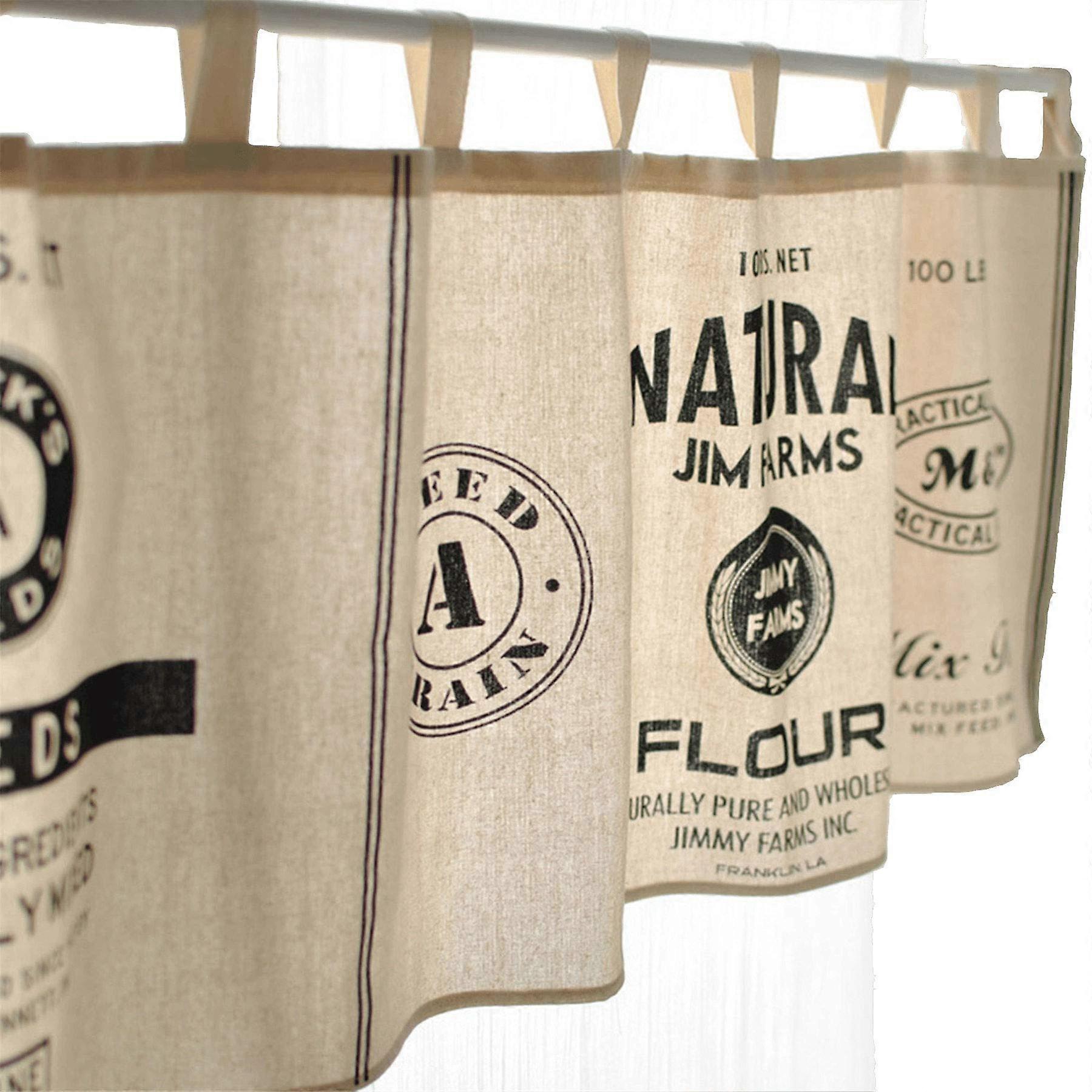 Short Kitchen Curtain  Minimalist Style Black and White