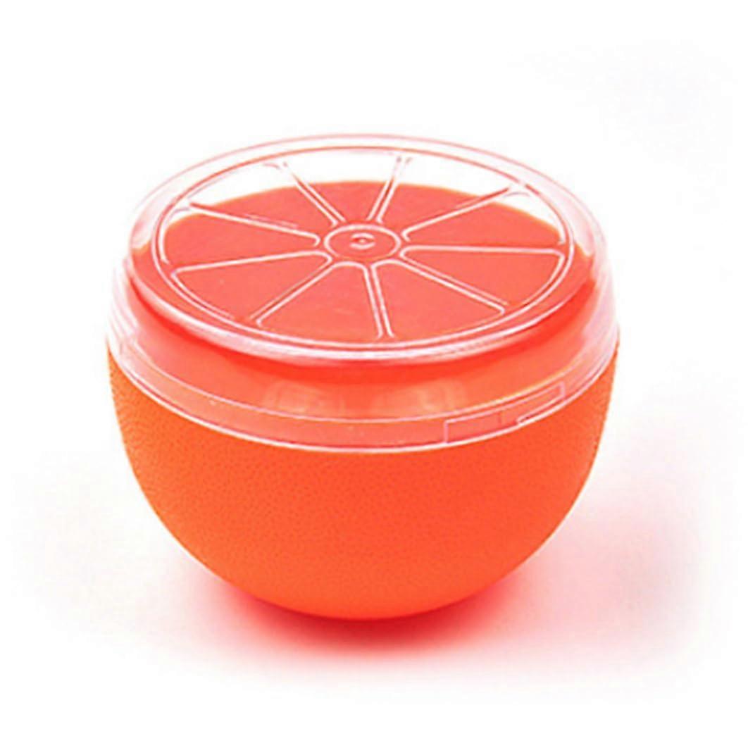 Reusable Food Storage Container Crisper for Fruits, Orange Shape with Lid, BPA-Free, Eco-Friendly, Medium Size