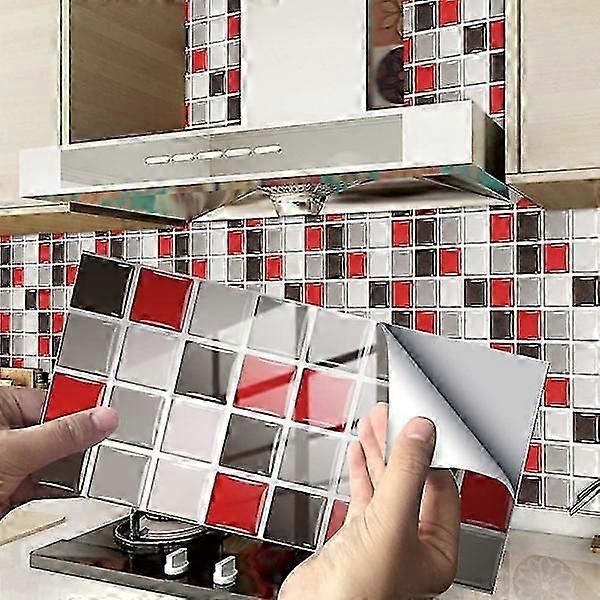 24 Pcs Rectangular Decorative Self-Adhesive Tile Stickers for Bathroom