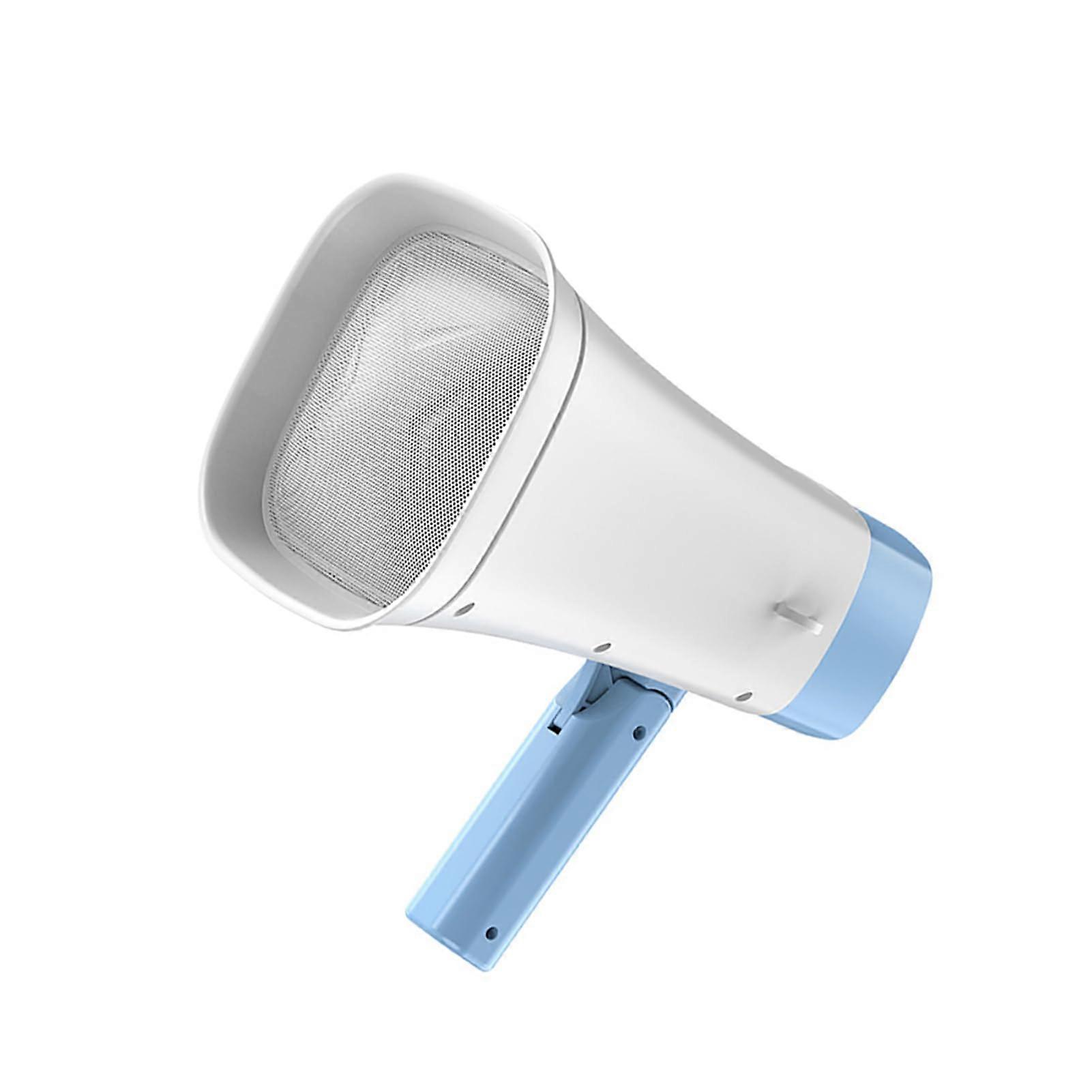 Solar Powered Megaphone Speaker 8W Bluetooth Bullhorn with Dual Speakers and LED Lighting for Outdoor Events and Public Speaking