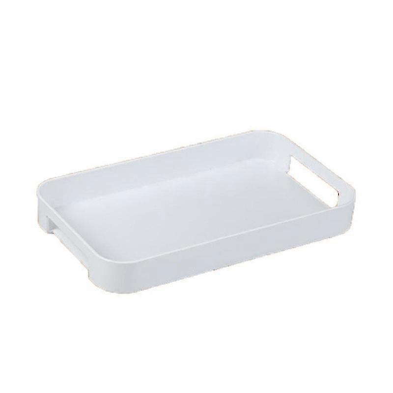 White Serving Tray With Handles Staable Rectangle Plastic Serving Platter--style1