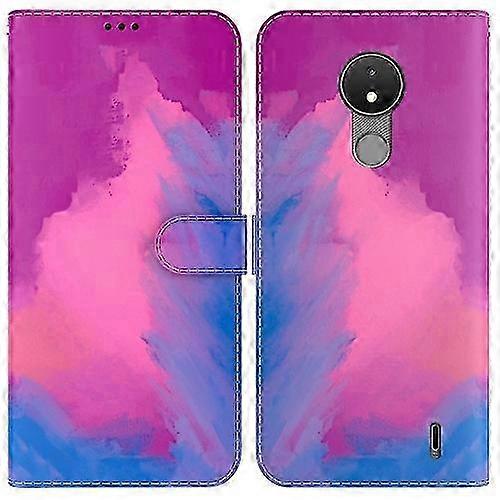 For Nokia C21 Watercolor Pattern Horizontal Flip Leather Phone Case