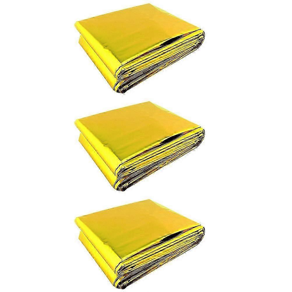 Space Blankets Survival Outdoor Exploration Double-Sided Rectangular Aluminum Foil 3Pcs
