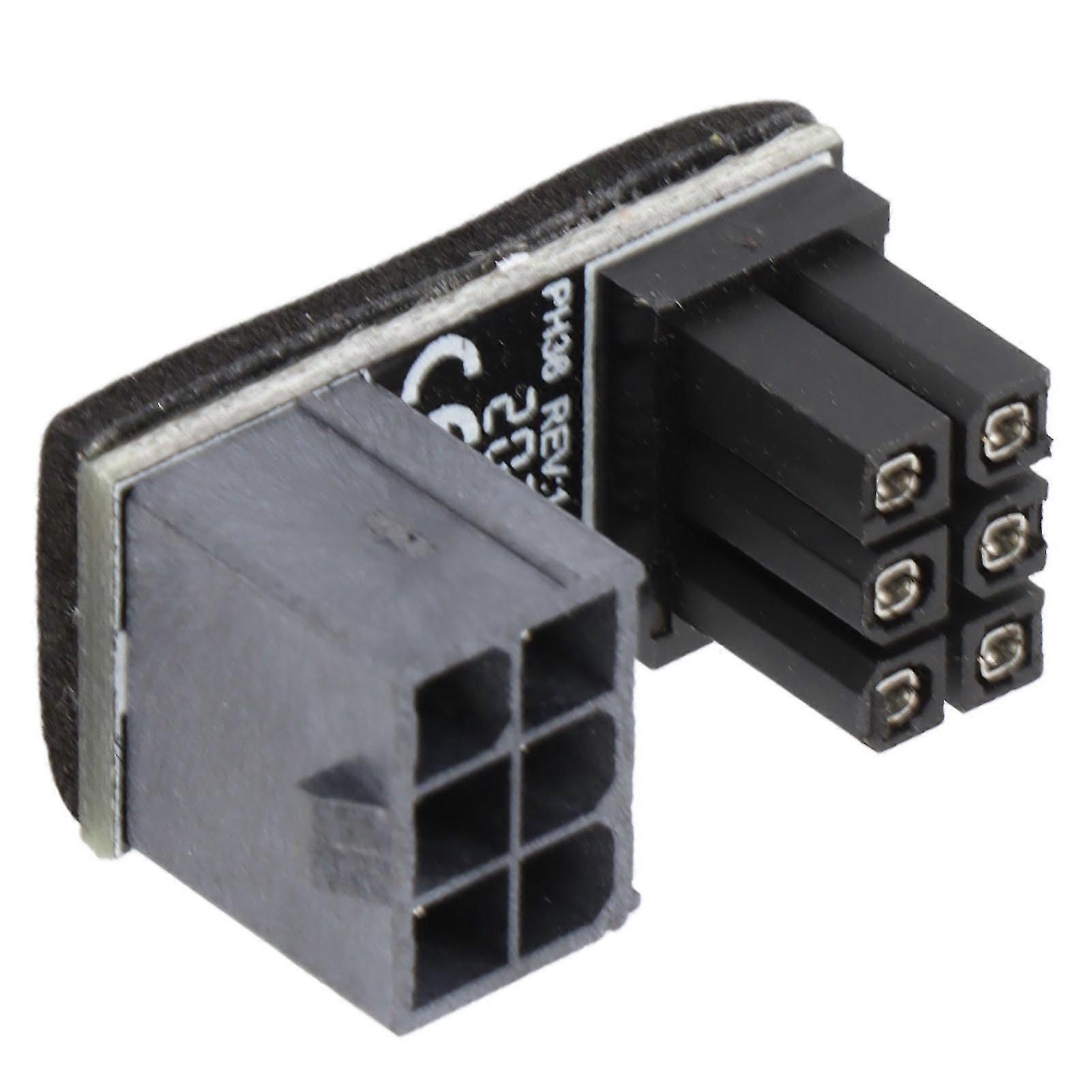 Power Adapter 6Pin Good Electrical Conductivity 180 Degree Steering Connector for Computer Graphics Card
