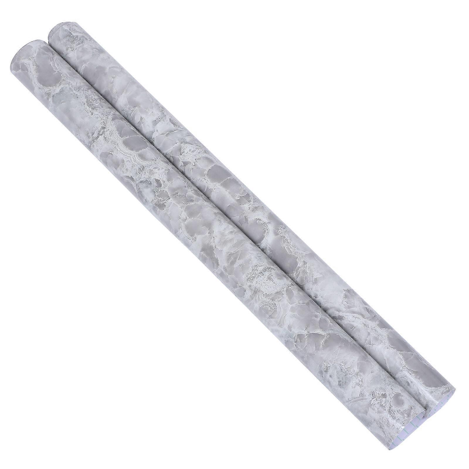 Wall Sticker Marble Pattern Kitchen Protection Pvc Light Grey Heat Resistant 1 Roll